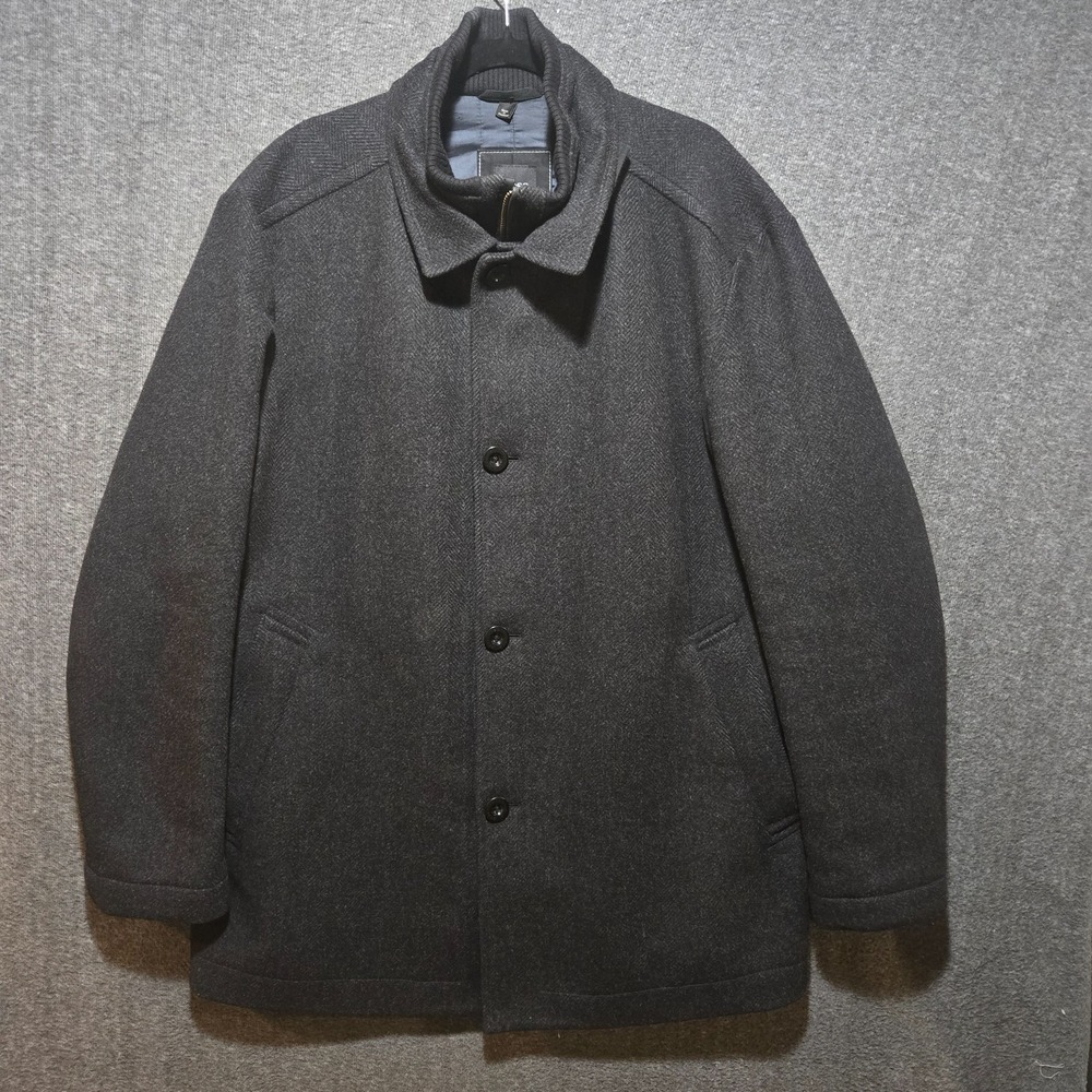 BOSS Hugo Boss Dark Gray Men's Zipper Button Virgin Wool Coat 48R Coxtan1
